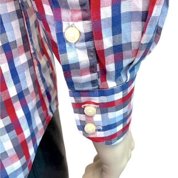Stunning Thomas Dean Plaid L/S Casual Dress Shirt Like New Condition Size Large - Picture 9 of 9